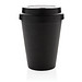 XD COLLECTION Wiederverwendbarer doppelwandiger Kaffeebecher, 300 ml, schwarz