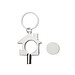 3-in-1 Schlüsselring aus RCS rec. Zinklegierung, silber