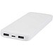 Adhil 10 W 10.000 mAh Powerbank aus recyceltem Kunststoff mit 2 integrierten Kabeln, weiss
