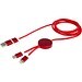 Alasia 150 cm 5-in-1 Kabel aus recyceltem Kunststoff für Datenübertragung und 27W Schnellladung, rot