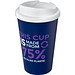 Americano® Eco 350 ml recycelter Becher mit auslaufsicherem Deckel, blau/weiß