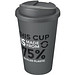 Americano® Eco 350 ml recycelter Becher mit auslaufsicherem Deckel, grau