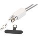 Anser Smartphone Lanyard aus recyceltem Kunststoff mit 27 W 5-in-1 integriertem Kabel, weiss