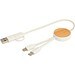 Chechia 30 cm 5-in-1 Kabel aus recyceltem Kunststoff für Datenübertragung und 27W Schnellladung mit Bambusdetails, weiss