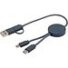 Citala 30 cm 5-in-1 Kabel aus recyceltem Kunststoff für Datenübertragung und 27W Schnellladung, Hale Blue
