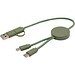 Citala 30 cm 5-in-1 Kabel aus recyceltem Kunststoff für Datenübertragung und 27W Schnellladung, heather grün