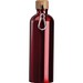 Edelstahltrinkflasche mit Karabiner, 750ml, rot