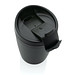 GRS recycelter PP-Becher mit Flip-Deckel, schwarz
