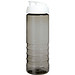H2O Active® Eco Treble 750 ml Sportflasche mit Stülpdeckel & Trinkklappe, kohle, weiß