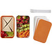 MIYO Doppel-Lunchbox, doppellagig, orange, weiß, weiß