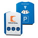 Parkscheibe Prime mit Chips, blau, Deutsch-Niederländisch Parkscheibe Prime mit Chips, blau, Deutsch-Niederländisch