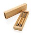 XD COLLECTION Modernes Bambus-Stifteset in Box, braun