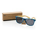 XD COLLECTION Sonnenbrille aus Bambus und RCS recyceltem Kunststoff, blau
