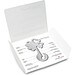 Geschenkartikel: ROMINOX® Key Tool Lucky Charm / Kleeblatt Glücksbringer (19 Funktionen) im Motiv-Mäppchen Große Helden, silber