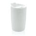 GRS recycelter PP-Becher mit Flip-Deckel, weiß