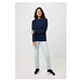 Iqoniq Zion Rundhals-Sweater aus recycelter Baumwolle, navy blau, XS