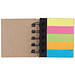 Kleines Ringbuch mit Haftmarkerstreifen und Haftnotizen, braun